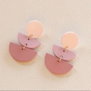 Pink Ombré clay earrings